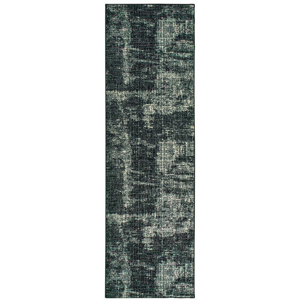 Oriental Weavers Luna 1805K Black Rectangle Indoor Runner - Luxurious Stain Resistant Low Pile Rug with Abstract Design