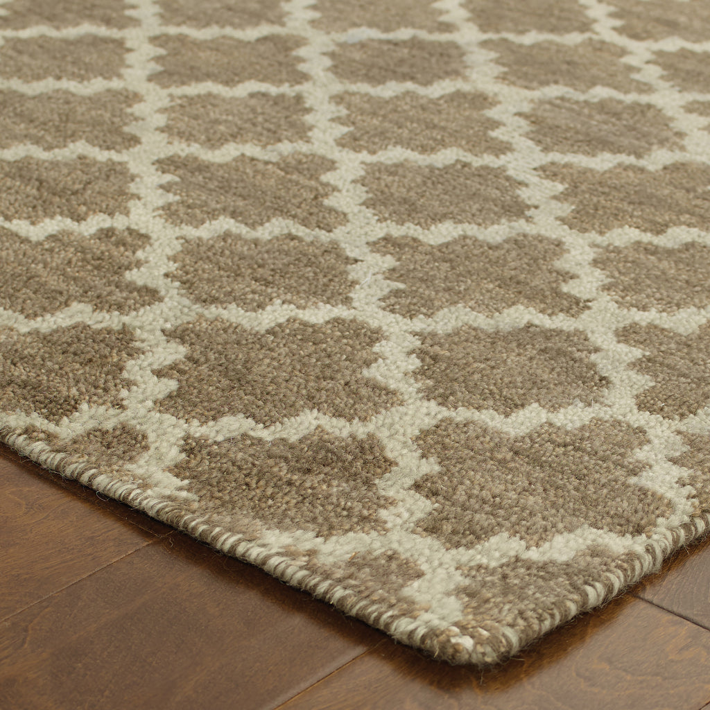 Oriental Weavers Maddox 56503 Brown Rectangle Indoor Area Rug - Luxurious Hand Knotted Low Pile Rug Made of 100% Wool with Geometric Design