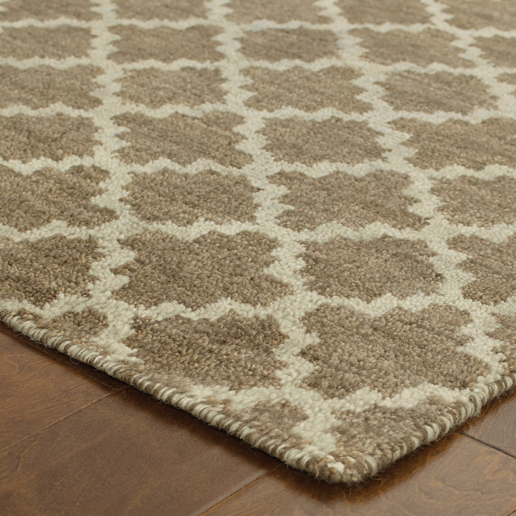 Oriental Weavers Maddox 56503 Brown Rectangle Indoor Runner - Luxurious Hand Knotted Low Pile Rug Made of 100% Wool with Geometric Design