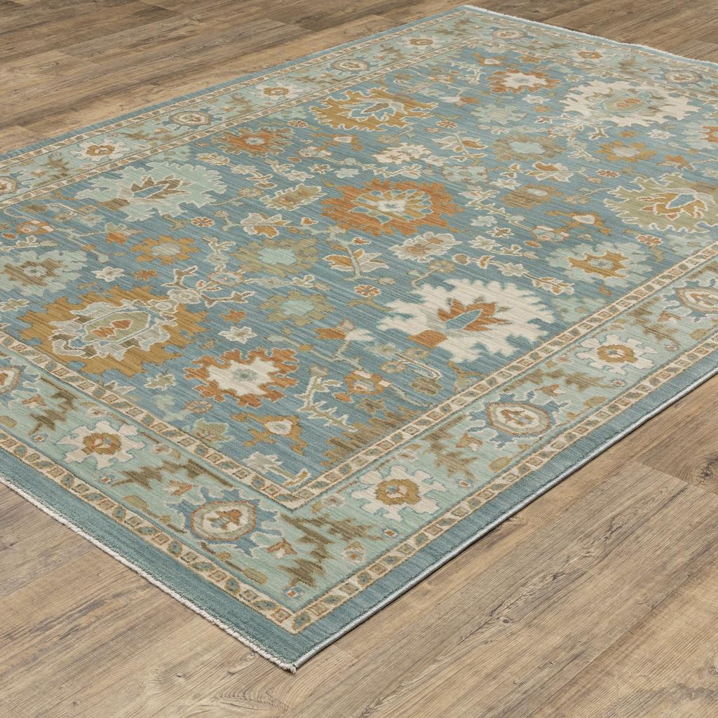 Oriental Weavers Maeve MAE02 Teal Rectangle Indoor Area Rug Oriental Pattern-