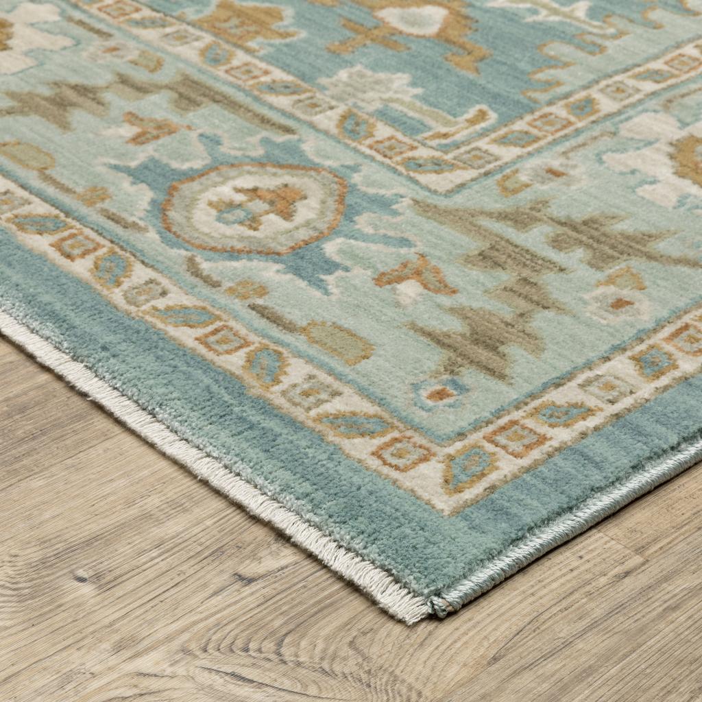 Oriental Weavers Maeve MAE02 Teal Rectangle Indoor Runner Oriental Pattern-