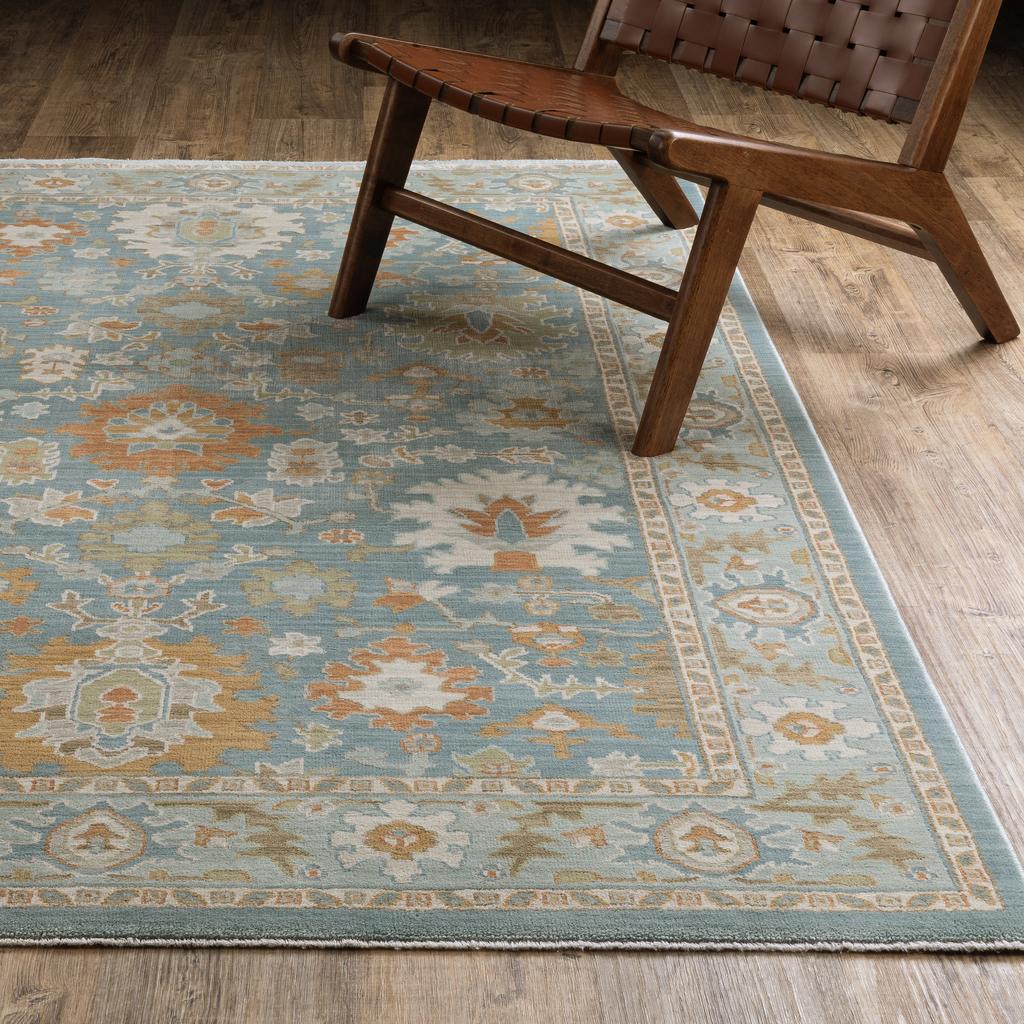 Oriental Weavers Maeve MAE02 Teal Rectangle Indoor Area Rug Oriental Pattern-