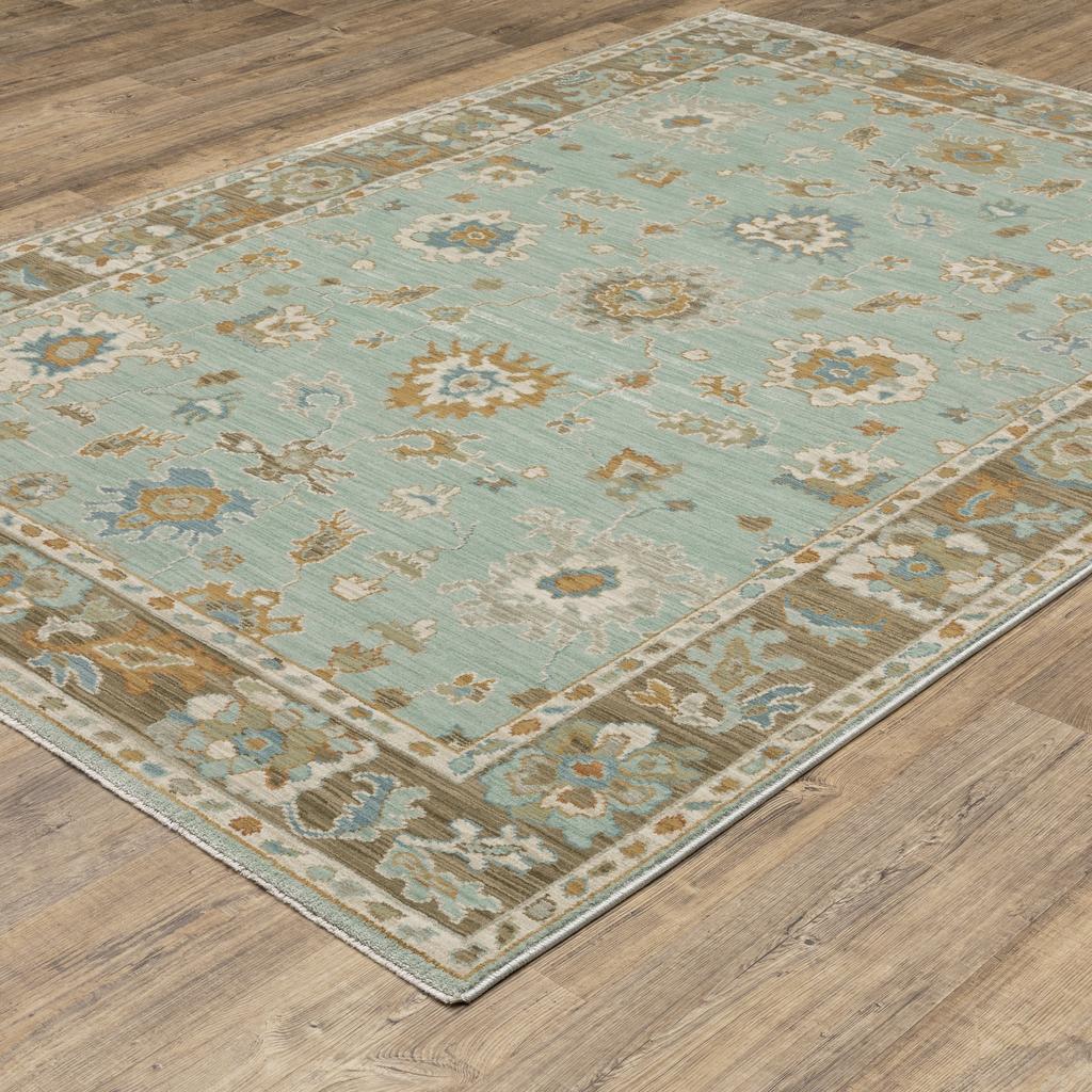 Oriental Weavers Maeve MAE06 Teal Rectangle Indoor Area Rug Oriental Pattern-