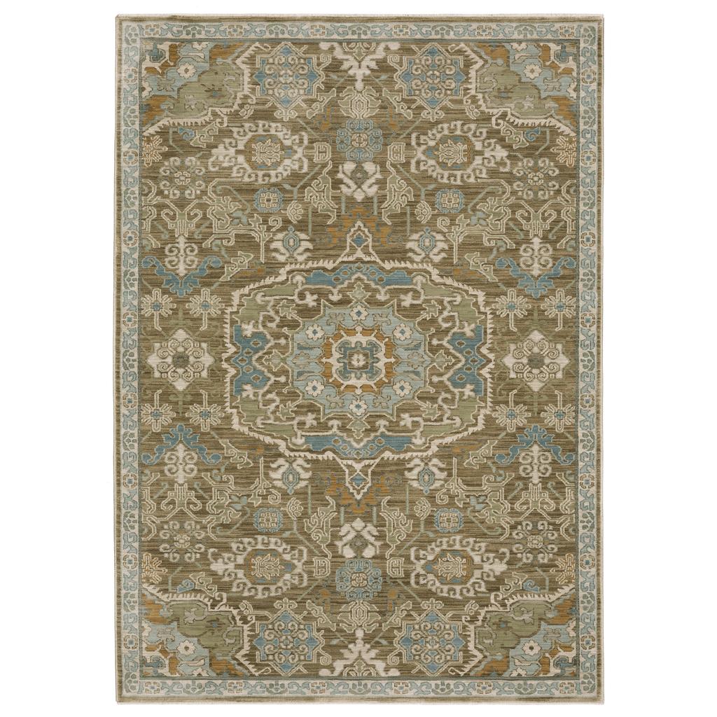 Oriental Weavers Maeve MAE13 Brown Rectangle Indoor Area Rug Oriental Pattern-