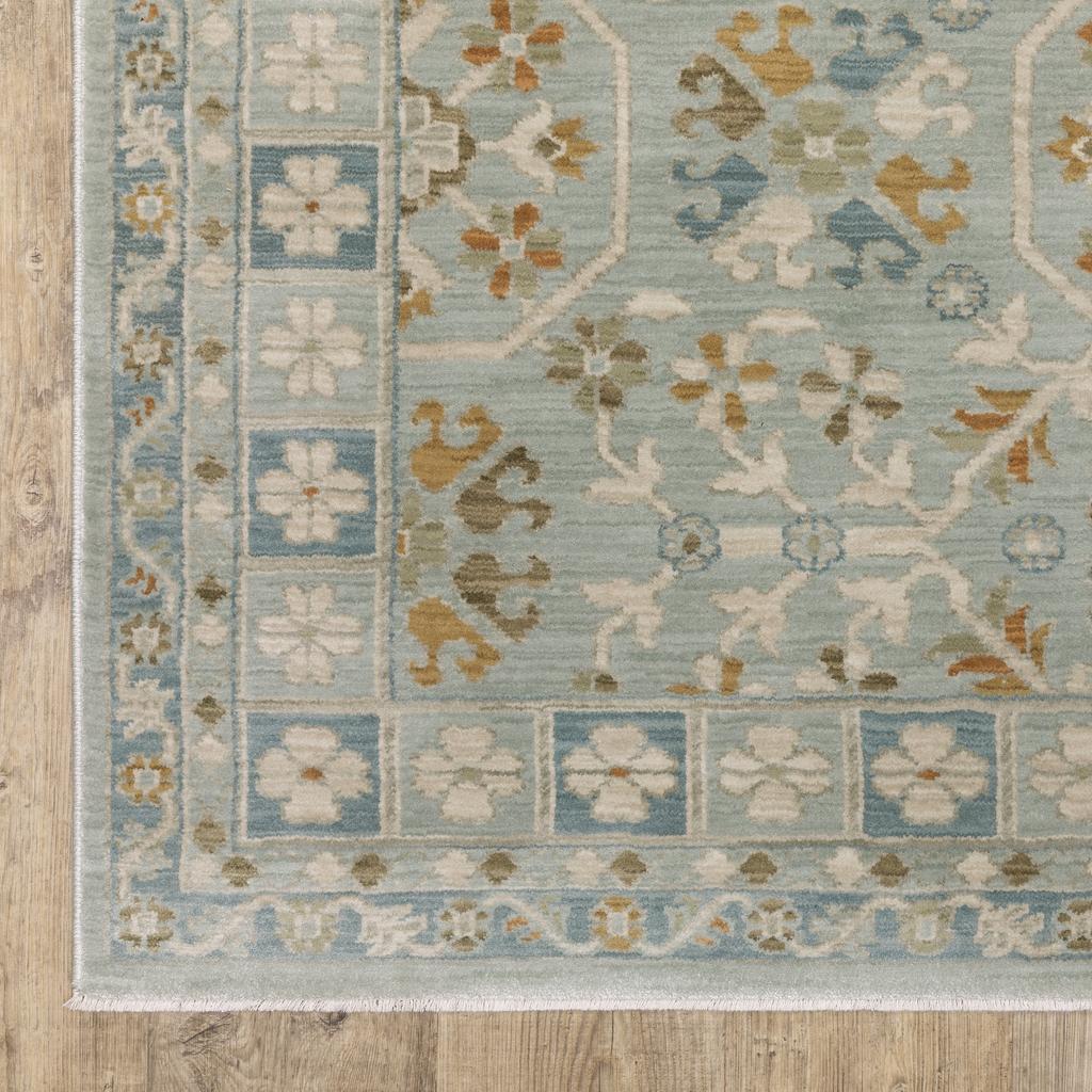 Oriental Weavers Maeve MAE14 Teal Rectangle Indoor Area Rug Oriental Pattern-