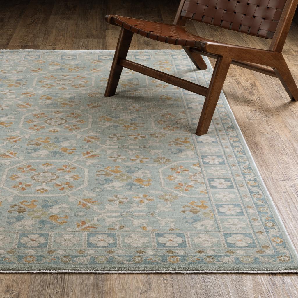 Oriental Weavers Maeve MAE14 Teal Rectangle Indoor Area Rug Oriental Pattern-
