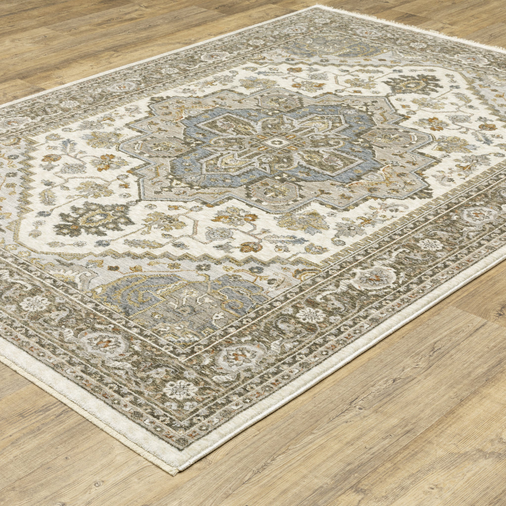 Oriental Weavers Maharaja 1144Y Multicolor Rectangle Indoor Area Rug - Stain Resistant Low Pile Traditional Rug with Medallion Design