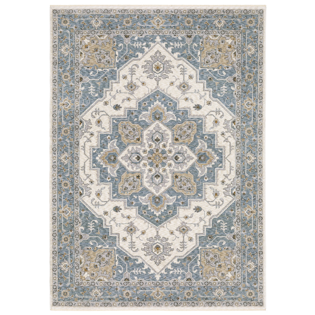 Oriental Weavers Maharaja 051F1 Multicolor Rectangle Indoor Area Rug - Stain Resistant Low Pile Traditional Rug with Medallion Design