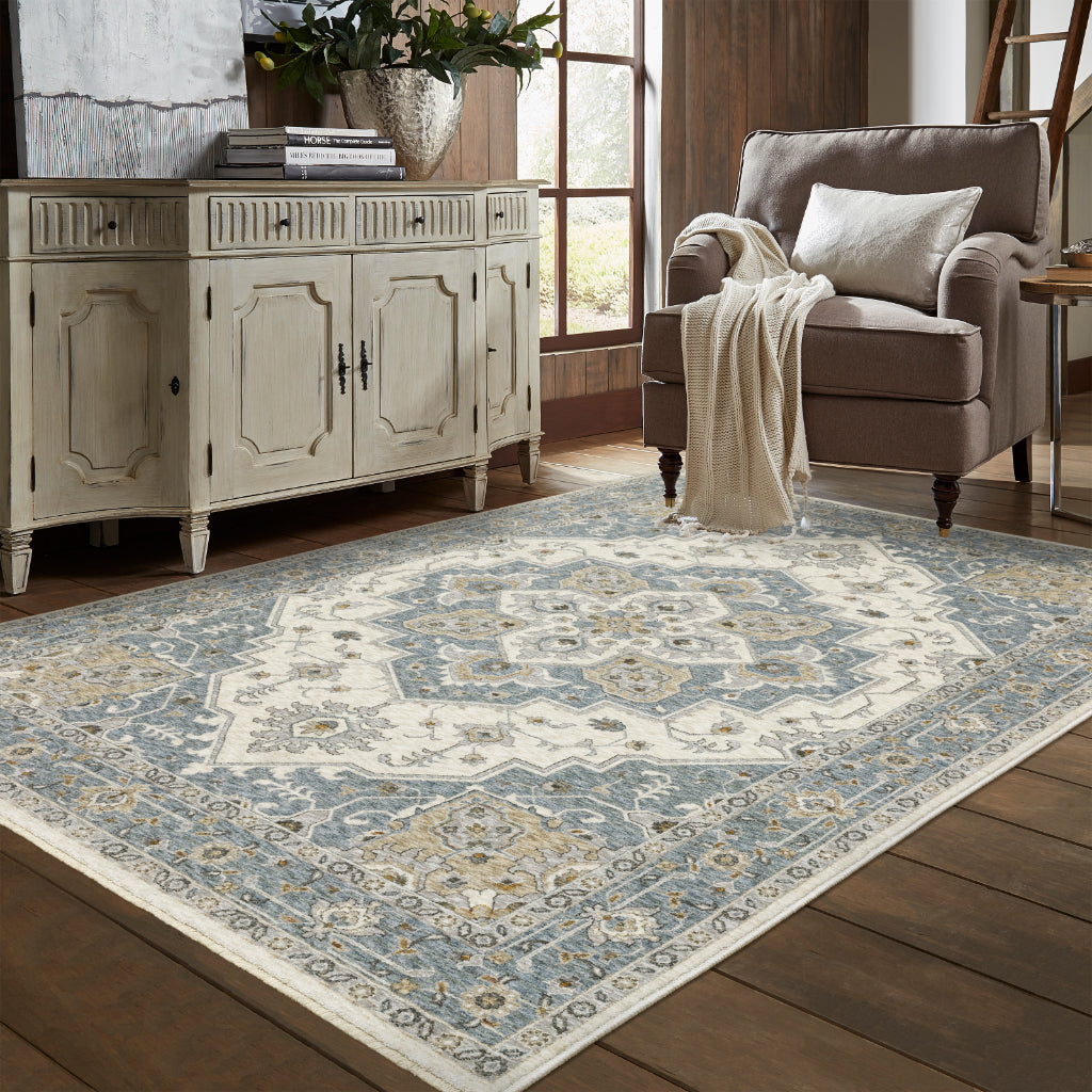 Oriental Weavers Maharaja 051F1 Multicolor Rectangle Indoor Area Rug - Stain Resistant Low Pile Traditional Rug with Medallion Design