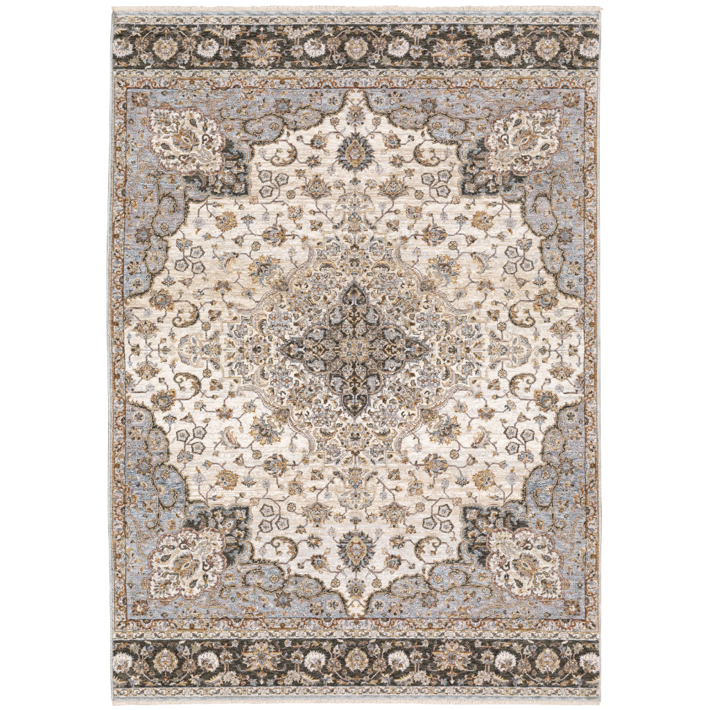 Oriental Weavers Maharaja 660J1 Multicolor Rectangle Indoor Area Rug - Stain Resistant Low Pile Vintage Style Rug with Medallion Design