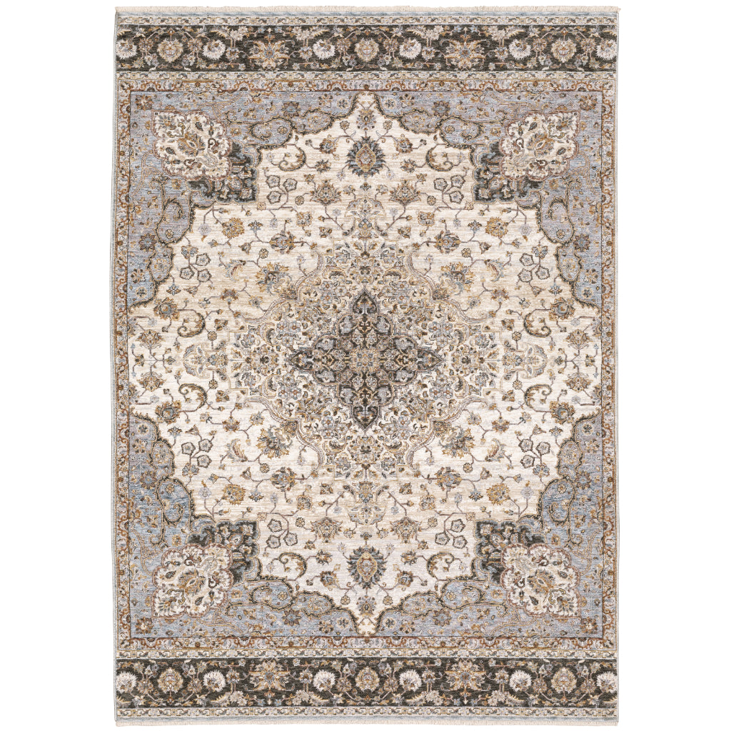 Oriental Weavers Maharaja 660J1 Multicolor Rectangle Indoor Area Rug - Stain Resistant Low Pile Vintage Style Rug with Medallion Design-