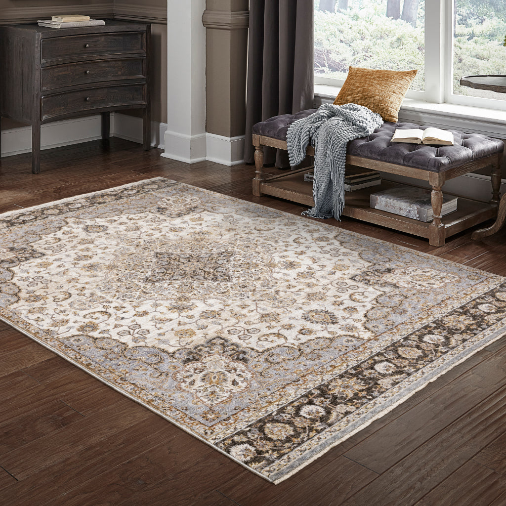 Oriental Weavers Maharaja 660J1 Multicolor Rectangle Indoor Area Rug - Stain Resistant Low Pile Vintage Style Rug with Medallion Design-