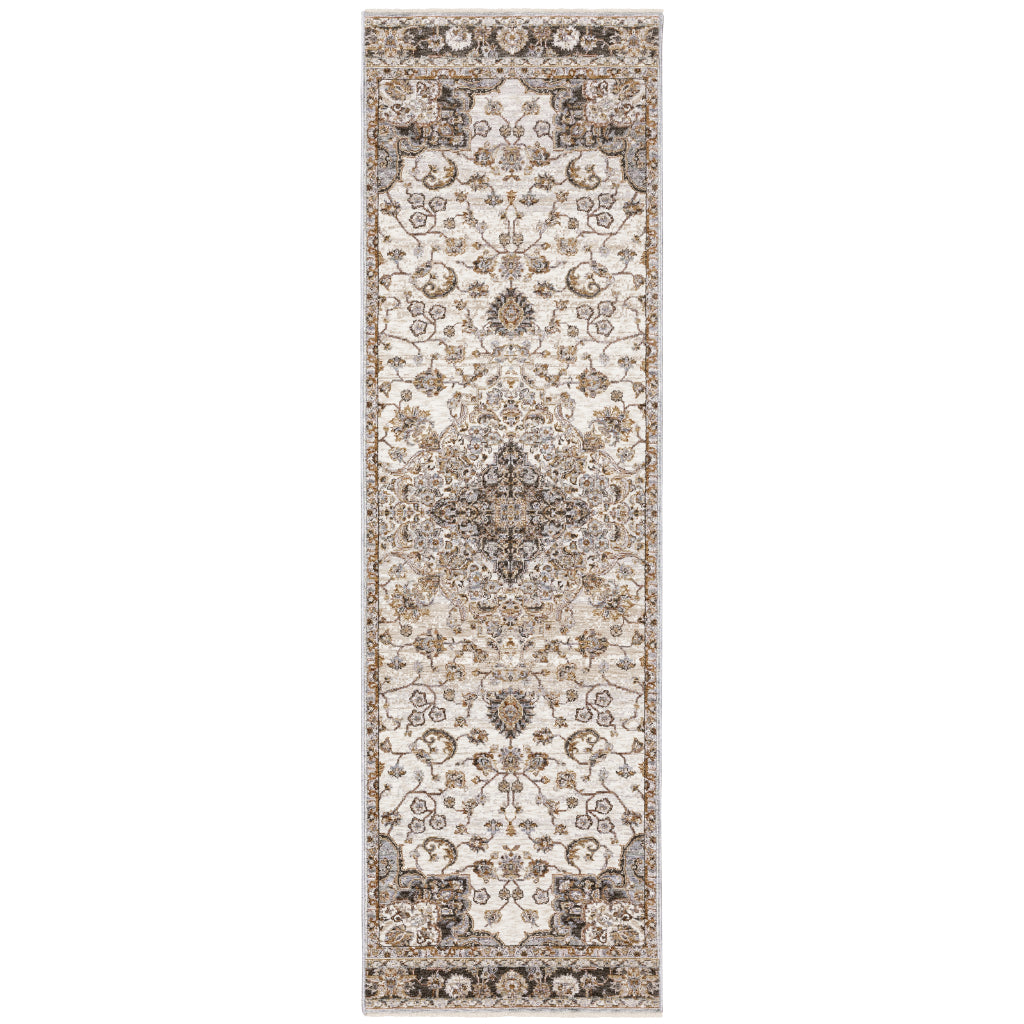 Oriental Weavers Maharaja 660J1 Multicolor Rectangle Indoor Runner - Stain Resistant Low Pile Vintage Style Rug with Medallion Design