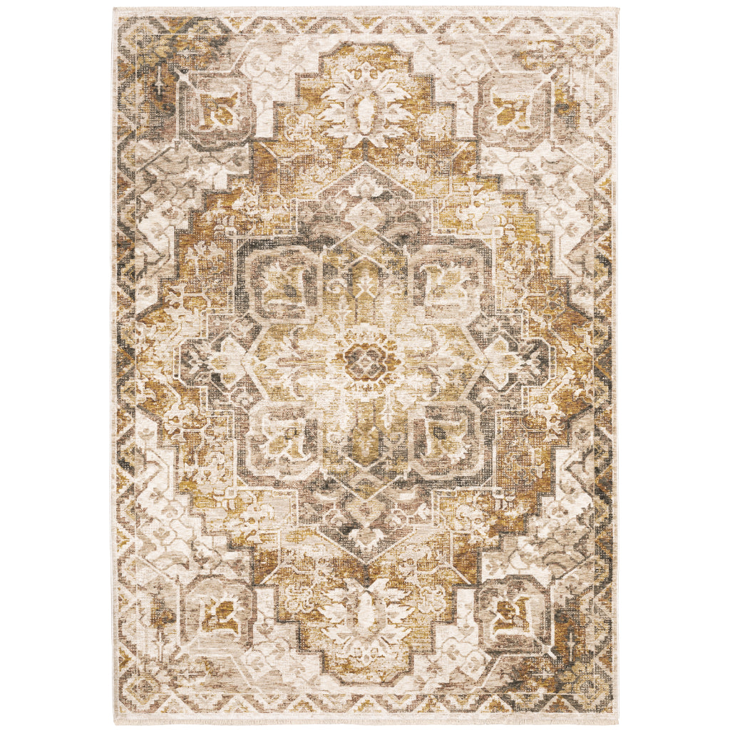 Oriental Weavers Maharaja 661C1 Multicolor Rectangle Indoor Area Rug - Stain Resistant Low Pile Vintage Style Rug with Medallion Design-