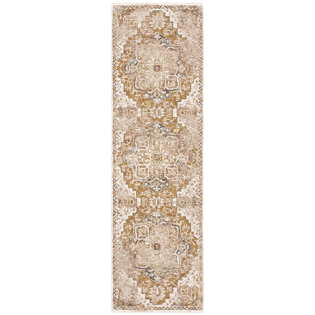 Oriental Weavers Maharaja 661C1 Multicolor Rectangle Indoor Runner - Stain Resistant Low Pile Vintage Style Rug with Medallion Design-