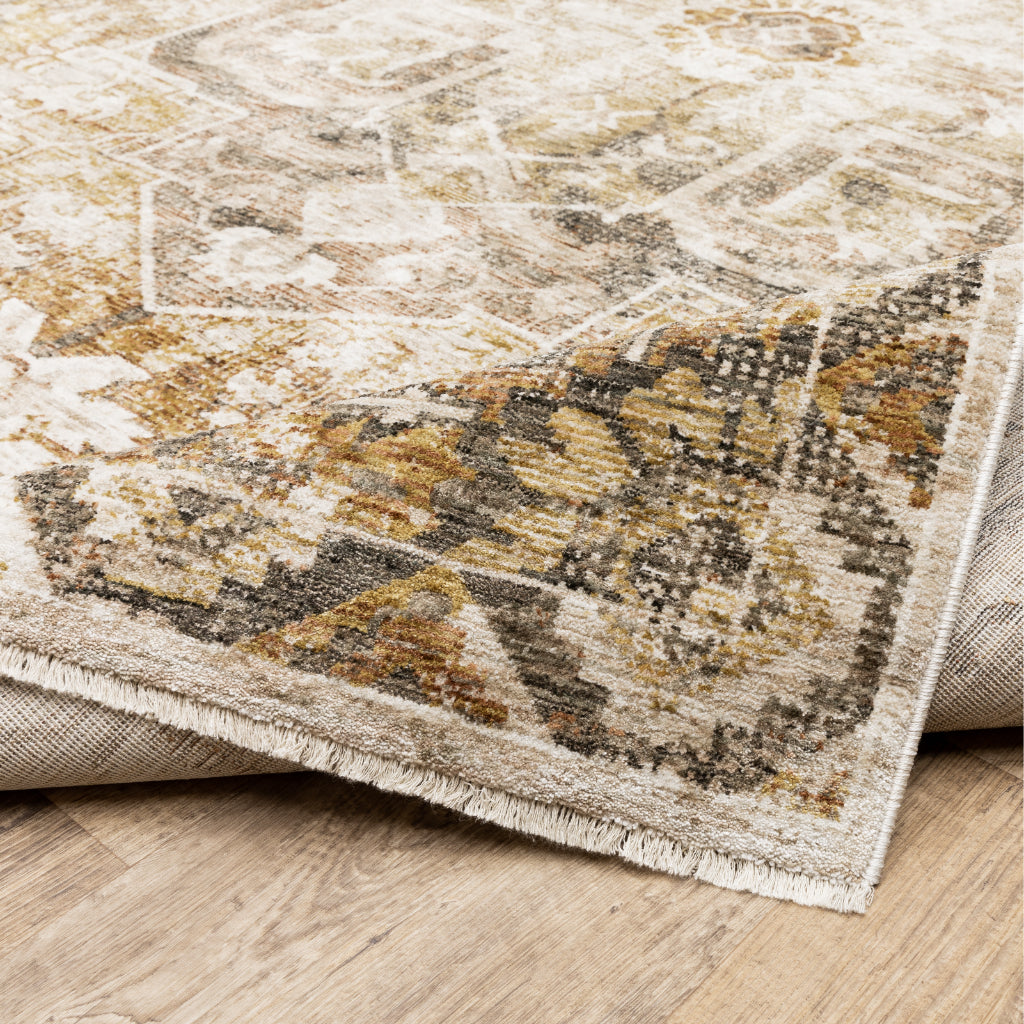 Oriental Weavers Maharaja 661C1 Multicolor Rectangle Indoor Area Rug - Stain Resistant Low Pile Vintage Style Rug with Medallion Design