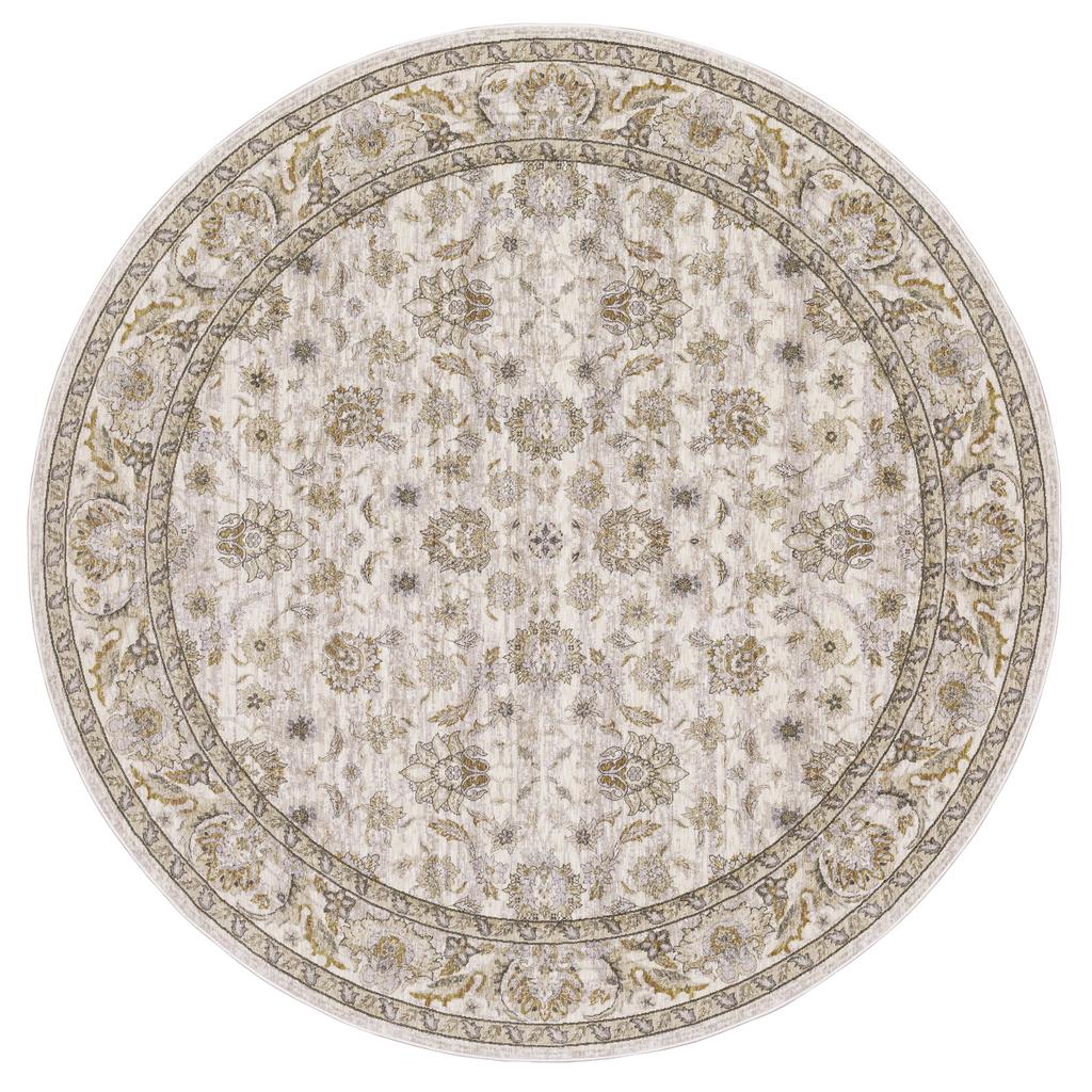Oriental Weavers Maharaja 070W1 Ivory Round Indoor Area Rug Oriental Pattern-