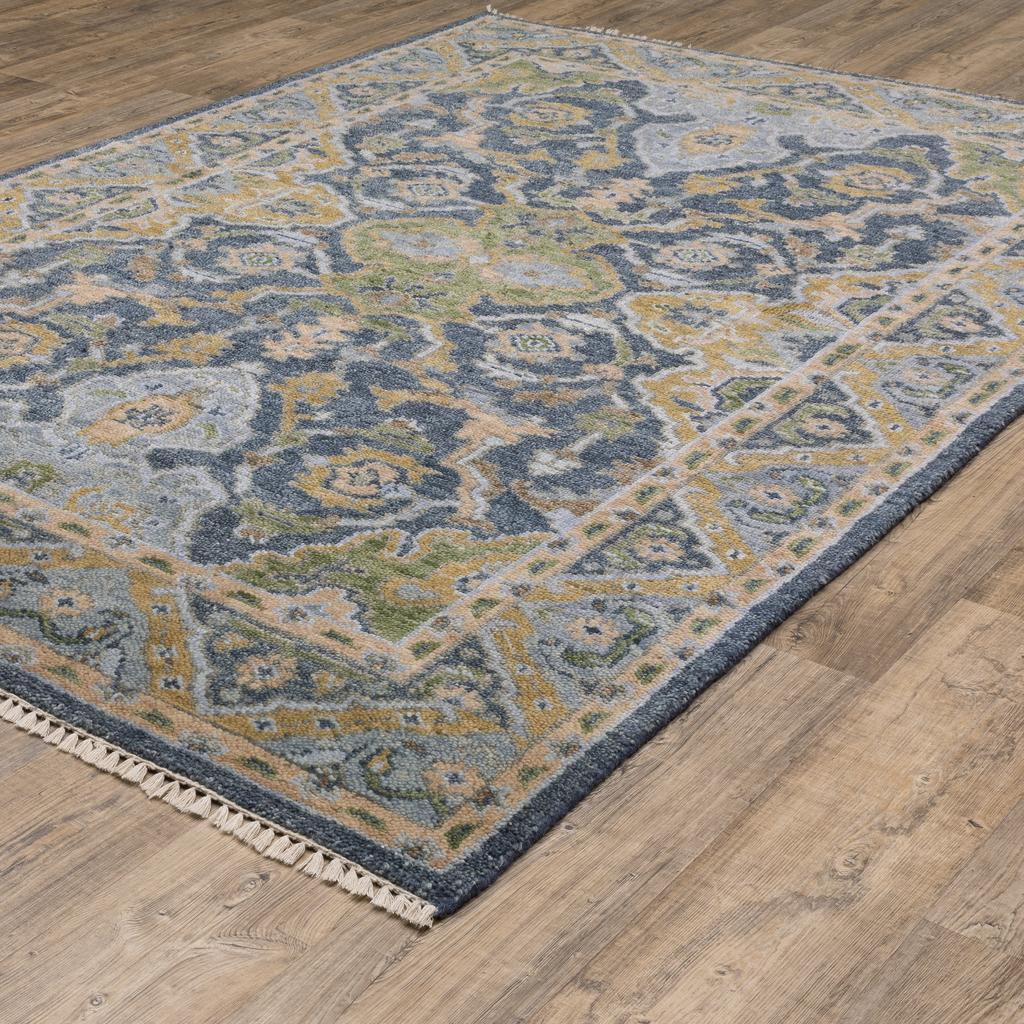 Oriental Weavers Majorca MAJ03 Blue Rectangle Indoor Runner Oriental Pattern-