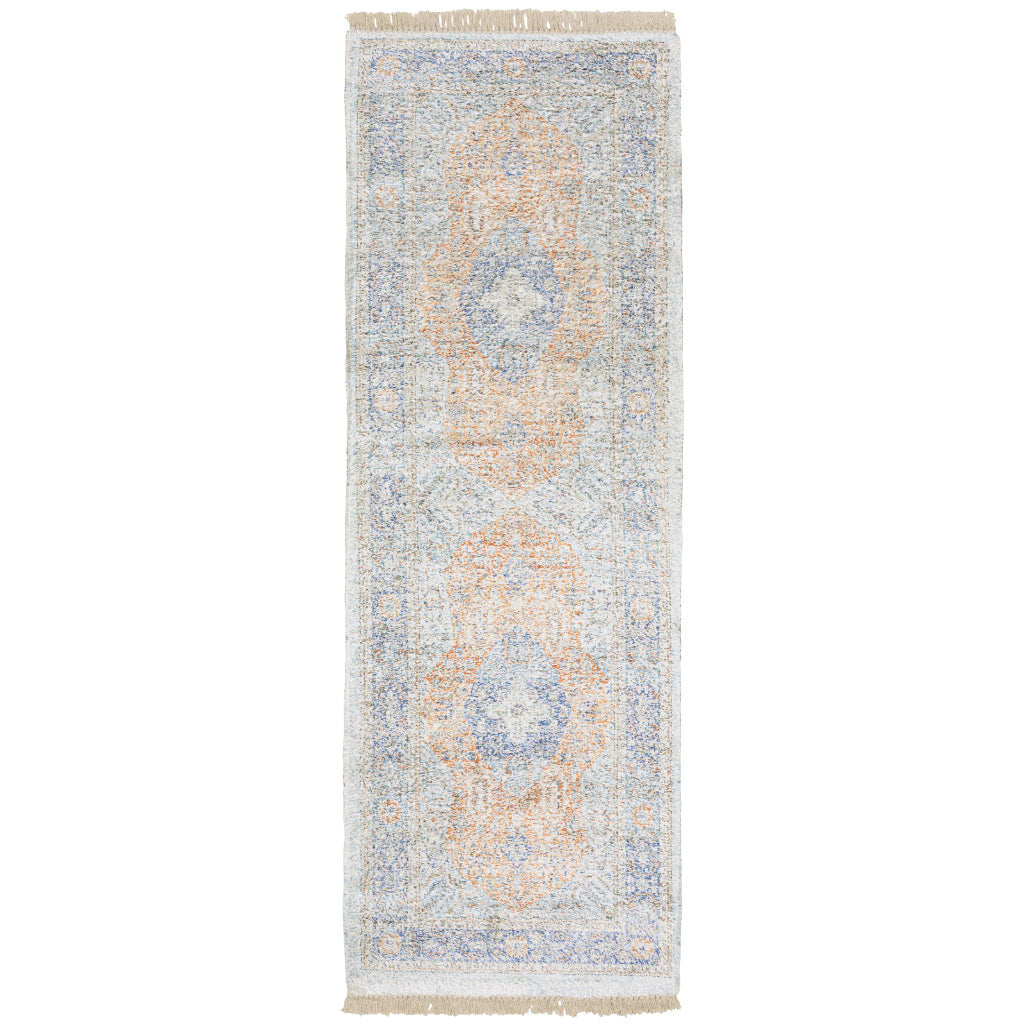 Oriental Weavers Malabar 45301 Multicolor Rectangle Indoor Runner - Stain Resistant Hand Loomed Rug with Medallion Design-