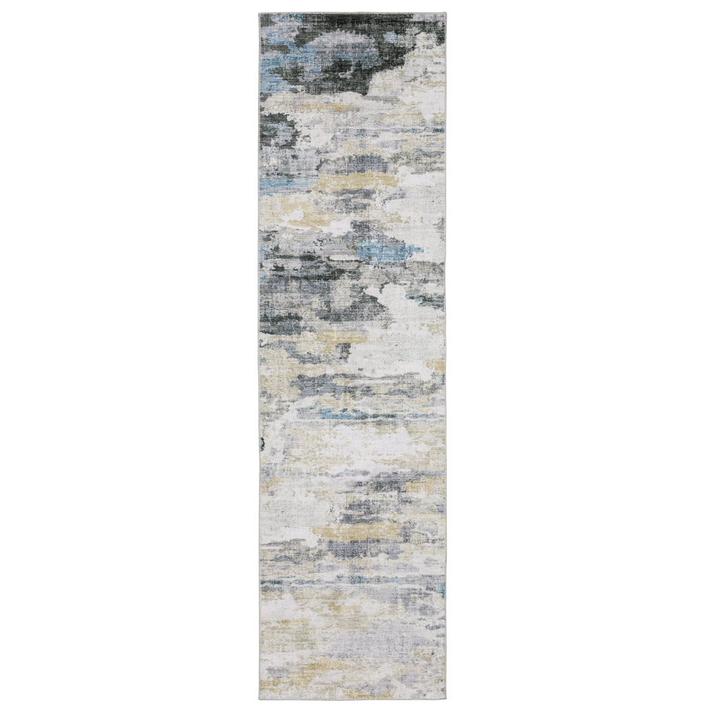 Oriental Weavers Malibu MAL01 Multicolor Rectangle Indoor Runner - Stain Resistant Low Pile Abstract Rug