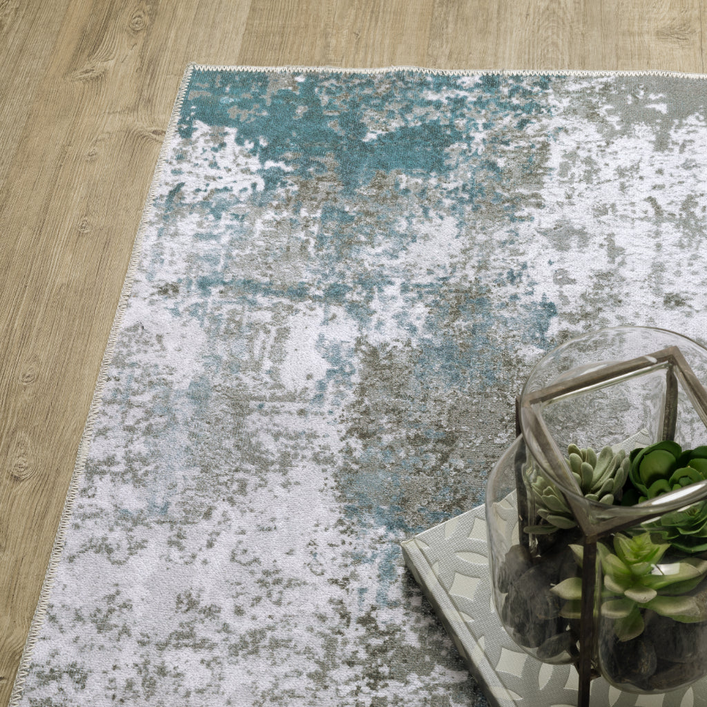 Oriental Weavers Malibu MAL02 Multicolor Rectangle Indoor Runner - Stain Resistant Low Pile Abstract Rug