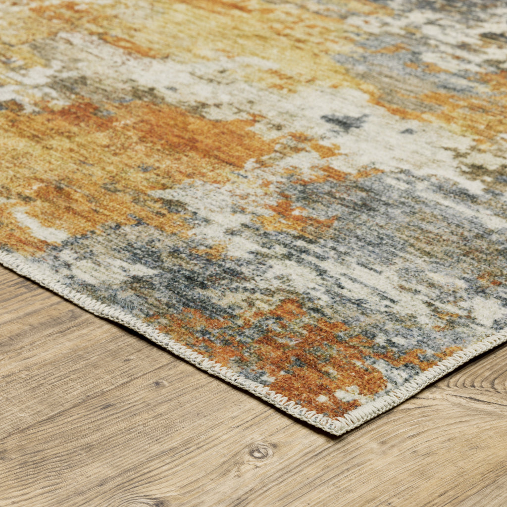 Oriental Weavers Malibu MAL05 Multicolor Rectangle Indoor Runner - Stain Resistant Low Pile Abstract Rug