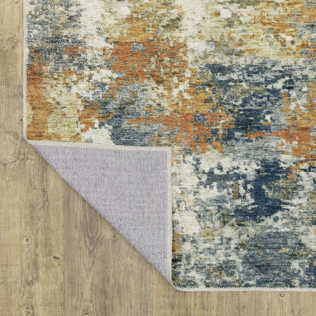 Oriental Weavers Malibu MAL05 Multicolor Rectangle Indoor Runner - Stain Resistant Low Pile Abstract Rug