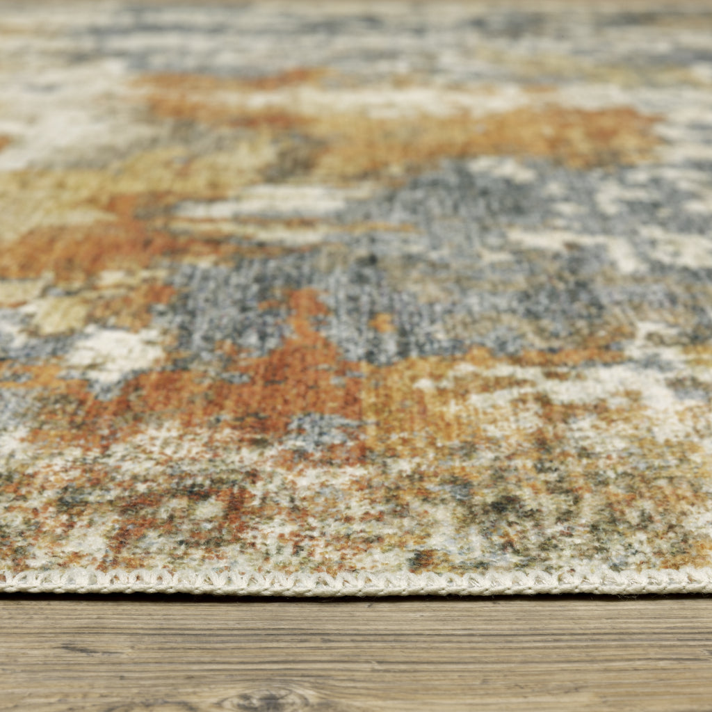 Oriental Weavers Malibu MAL05 Multicolor Rectangle Indoor Runner - Stain Resistant Low Pile Abstract Rug