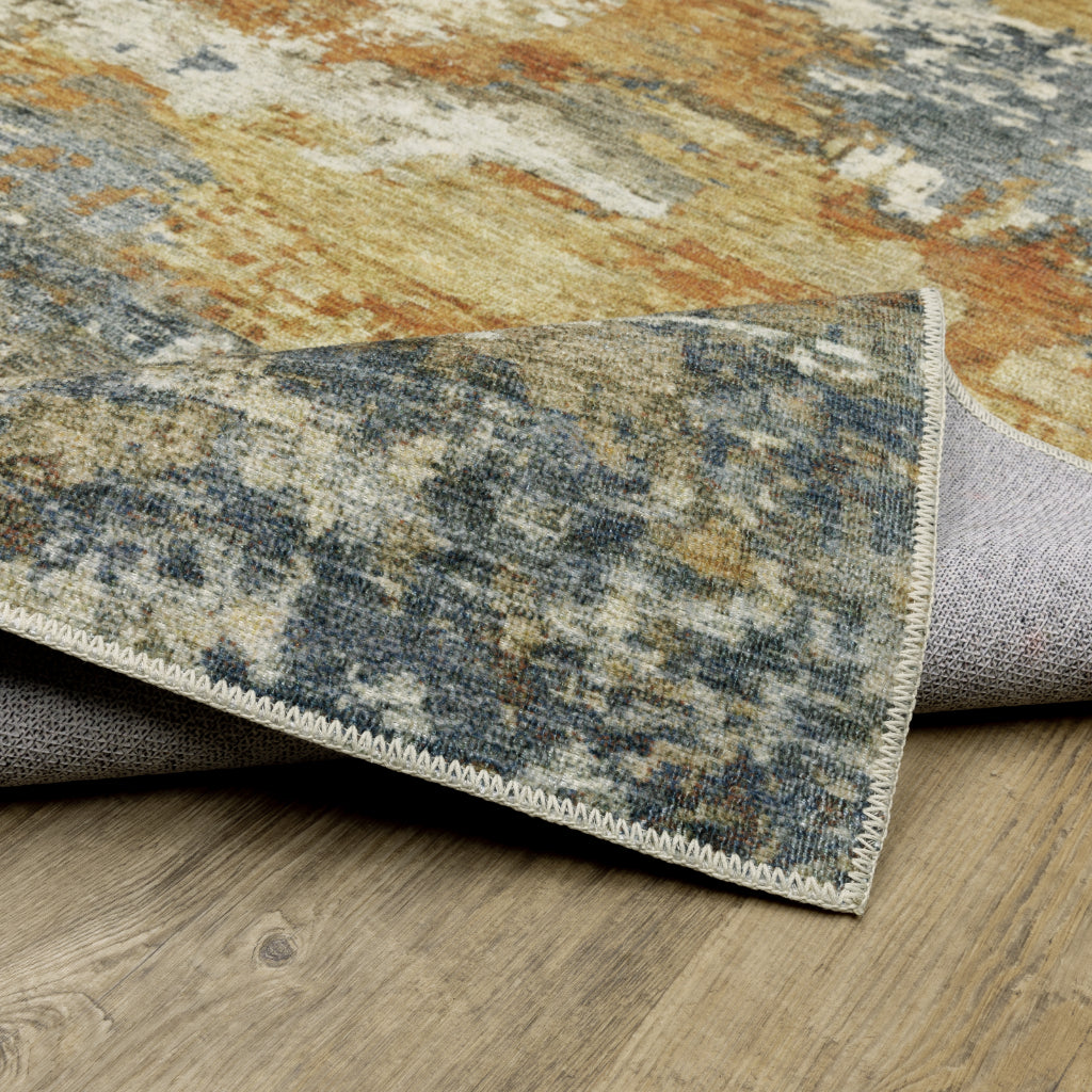 Oriental Weavers Malibu MAL05 Multicolor Rectangle Indoor Runner - Stain Resistant Low Pile Abstract Rug