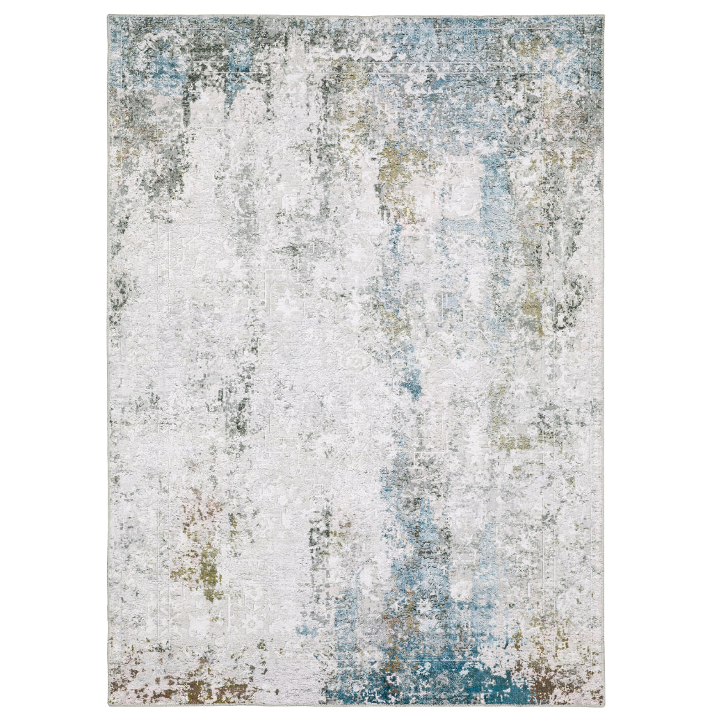 Oriental Weavers Malibu MAL06 Multicolor Rectangle Indoor Area Rug - Stain Resistant Low Pile Abstract Rug