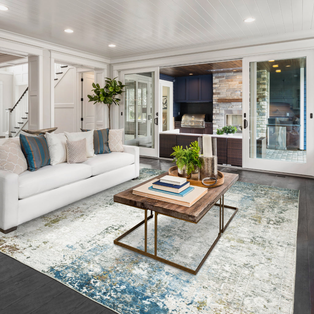 Oriental Weavers Malibu MAL06 Multicolor Rectangle Indoor Area Rug - Stain Resistant Low Pile Abstract Rug-