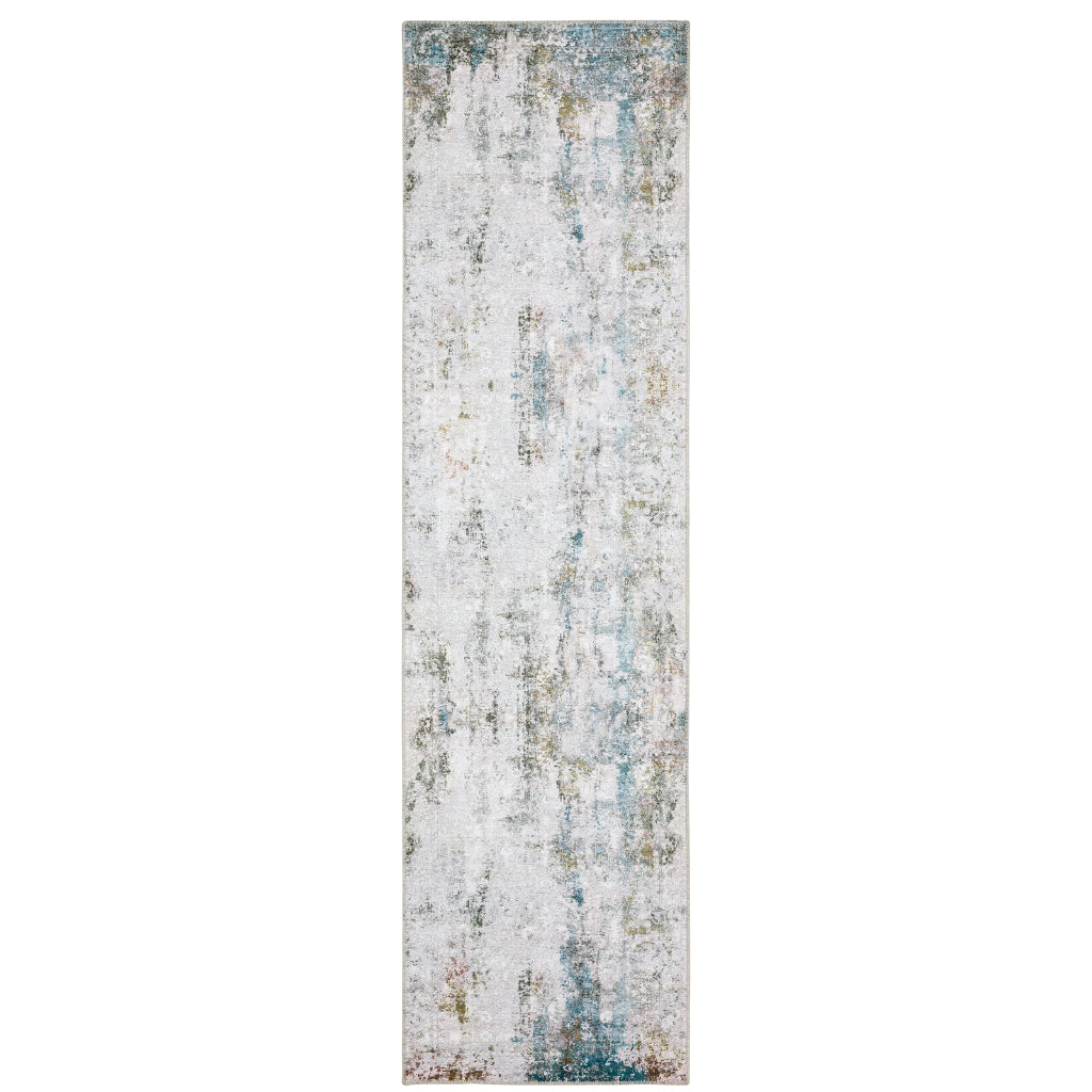 Oriental Weavers Malibu MAL06 Multicolor Rectangle Indoor Runner - Stain Resistant Low Pile Abstract Rug