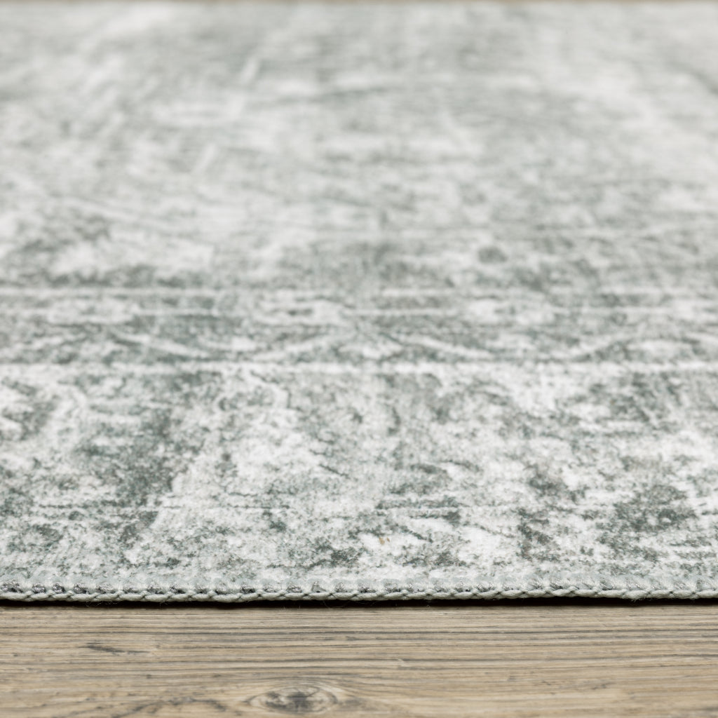 Oriental Weavers Malibu MAL08 Gray Rectangle Indoor Runner - Stain Resistant Low Pile Vintage Style Rug