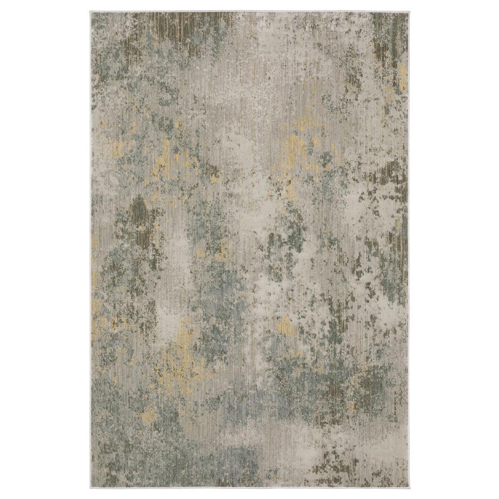 Oriental Weavers Mallory MAL02 Grey Rectangle Indoor Runner Distressed Pattern-