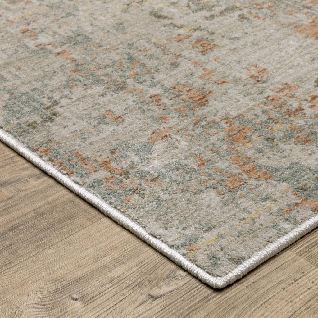 Oriental Weavers Mallory MAL05 Grey Rectangle Indoor Runner Distressed Pattern-