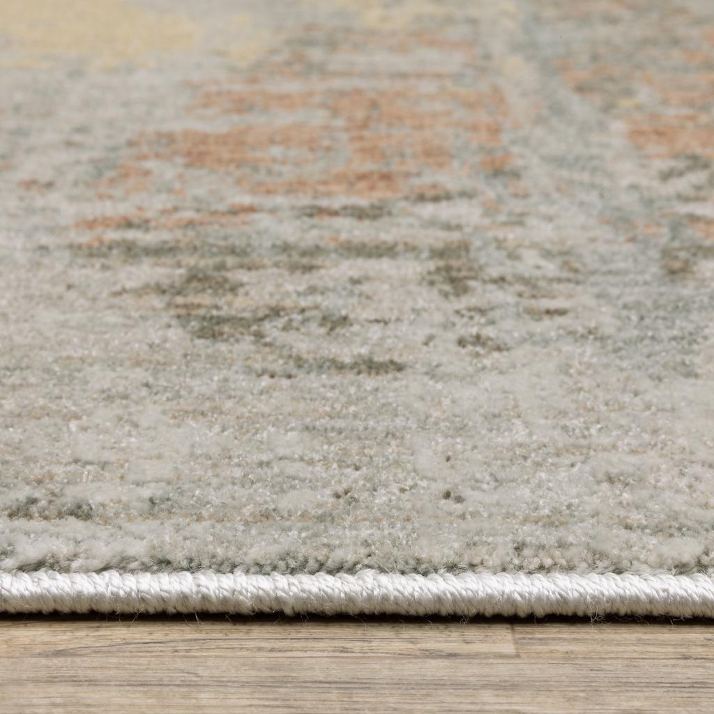 Oriental Weavers Mallory MAL05 Grey Rectangle Indoor Runner Distressed Pattern-