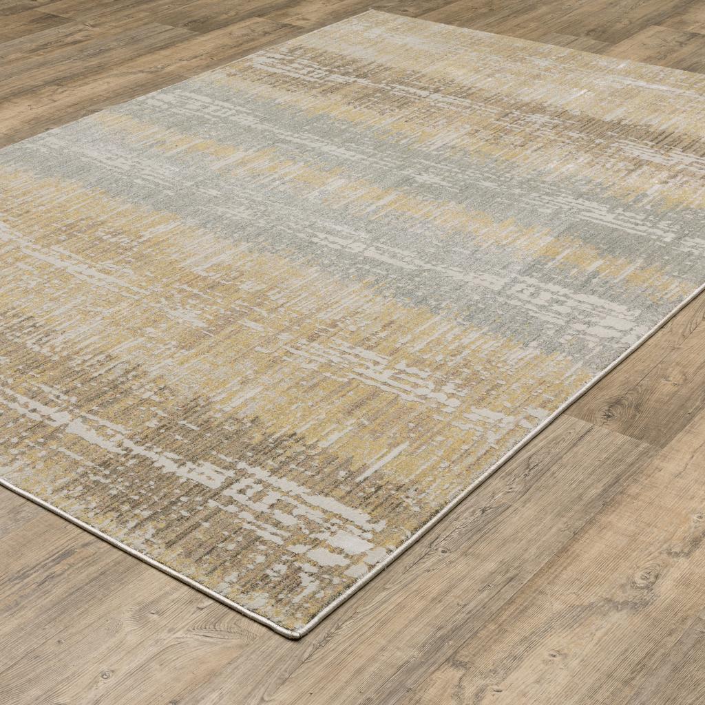 Oriental Weavers Mallory MAL06 Gold Rectangle Indoor Area Rug Stripe Pattern-
