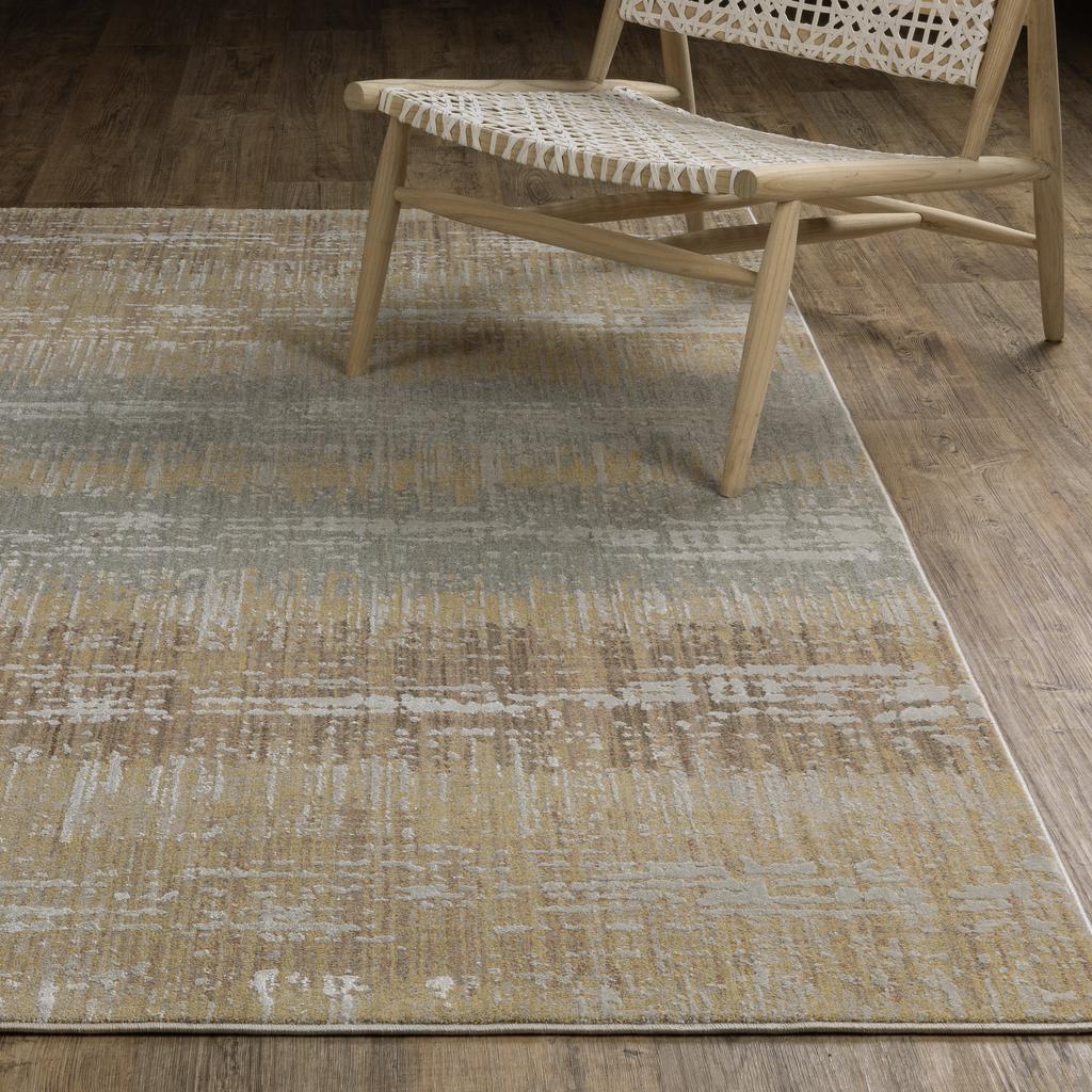 Oriental Weavers Mallory MAL06 Gold Rectangle Indoor Area Rug Stripe Pattern-