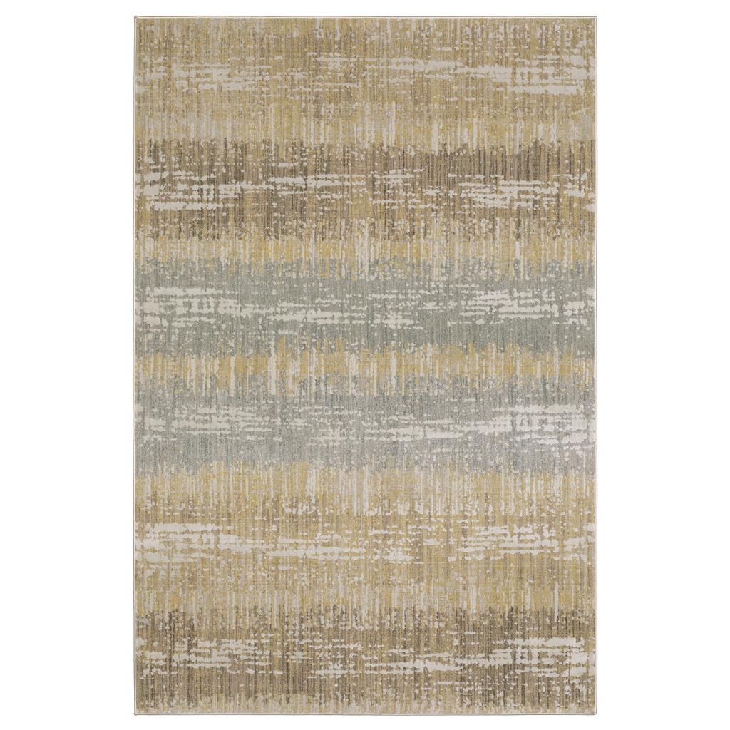 Oriental Weavers Mallory MAL06 Gold Rectangle Indoor Runner Stripe Pattern-