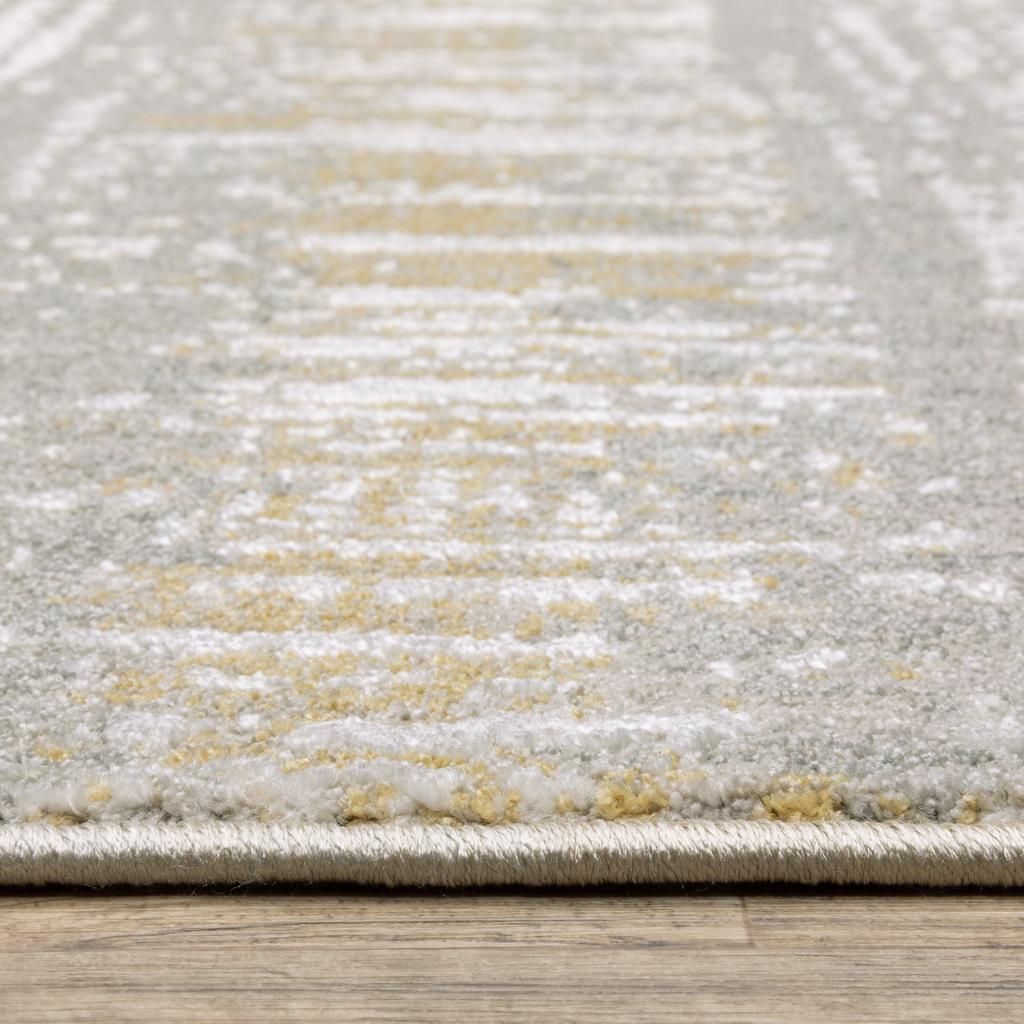 Oriental Weavers Mallory MAL06 Gold Rectangle Indoor Runner Stripe Pattern-