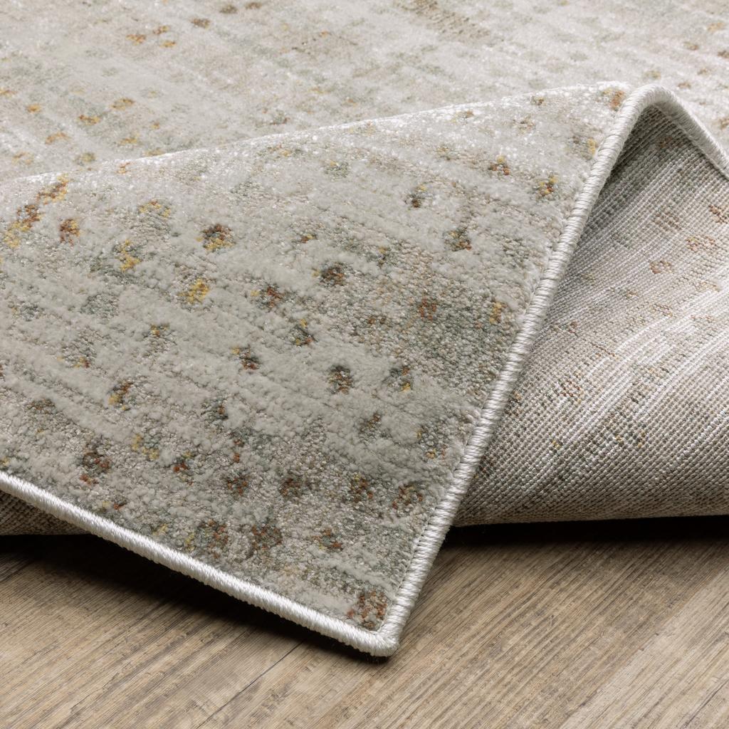 Oriental Weavers Mallory MAL10 Grey Rectangle Indoor Runner Distressed Pattern-