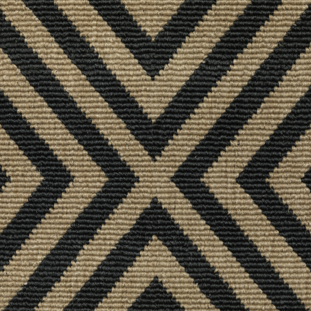 Oriental Weavers Marina 2335K Black/Tan Rectangle Indoor / Outdoor Area Rug - Stain Resistant Machine Made Patio Rug with Geometric Pattern