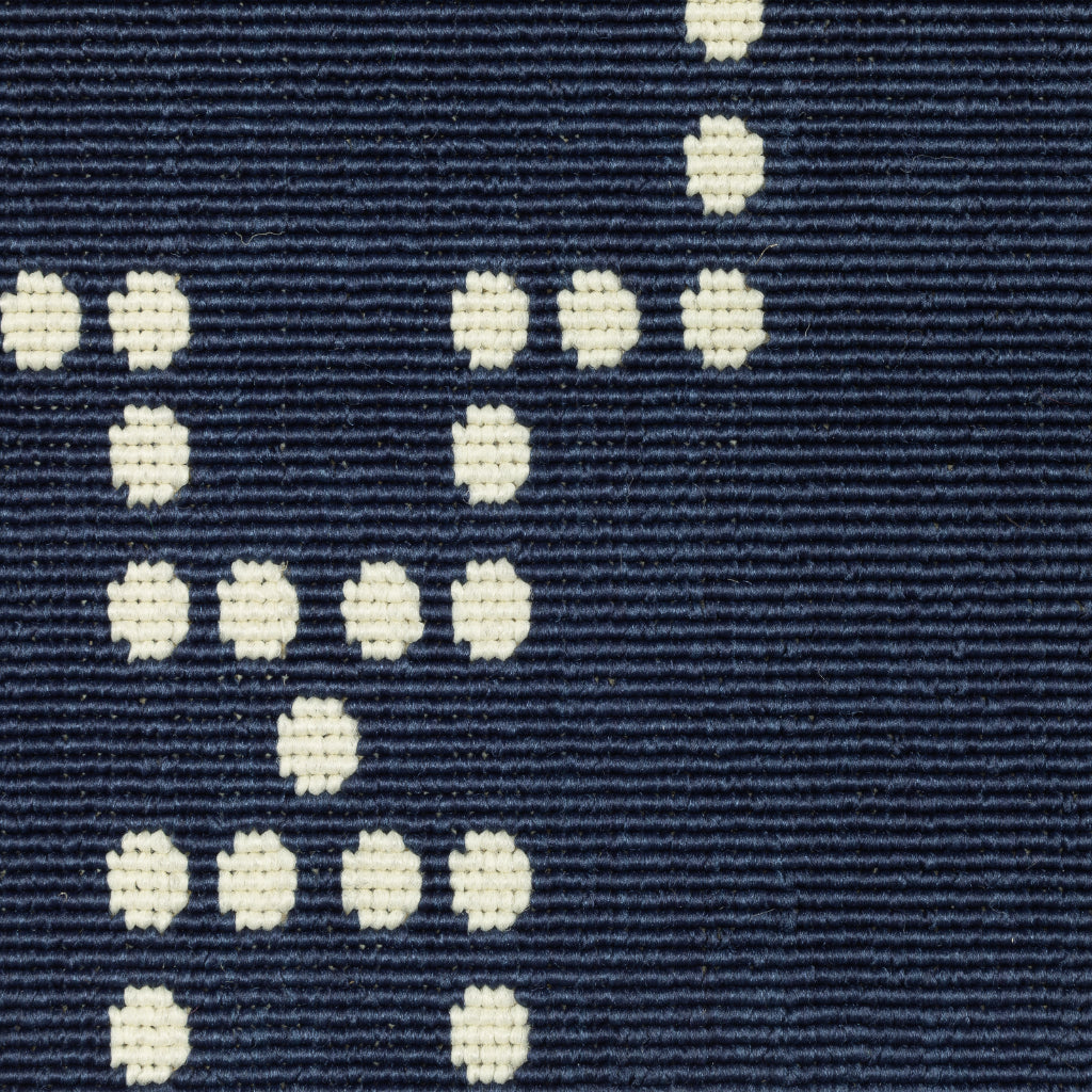 Oriental Weavers Marina 7765B Navy/Ivory Rectangle Indoor / Outdoor Runner - Stain Resistant Machine Made Entryway &amp; Hallway Runner with Geometric Pattern