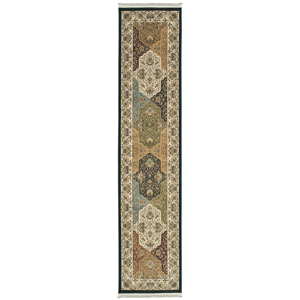 Oriental Weavers Masterpiece 1331X Multicolor Rectangle Indoor Runner - Exquisite Stain Resistant Traditional Rug with Geometric Design-