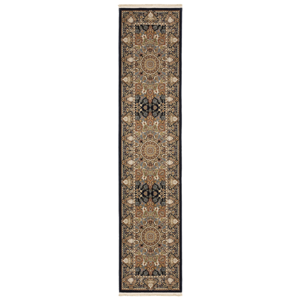 Oriental Weavers Masterpiece 1802B Multicolor Rectangle Indoor Runner - Exquisite Stain Resistant Traditional Rug with Medallion Design-