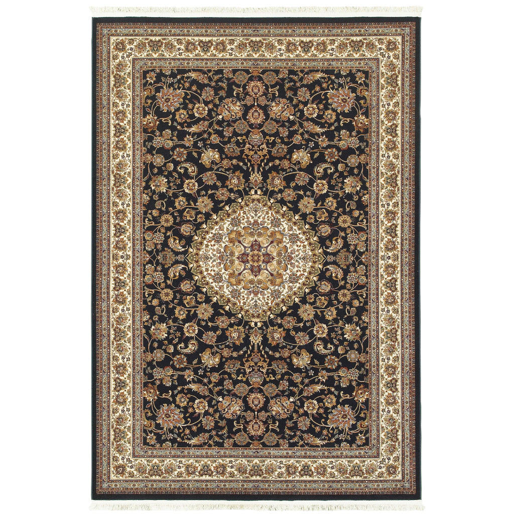 Oriental Weavers Masterpiece 033B2 Multicolor Rectangle Indoor Area Rug - Exquisite Stain Resistant Traditional Rug with Medallion Design