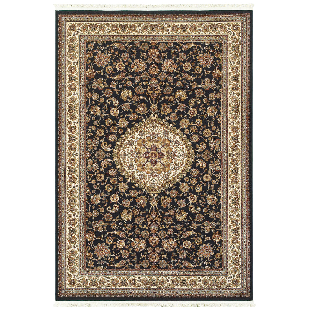 Oriental Weavers Masterpiece 033B2 Multicolor Rectangle Indoor Area Rug - Exquisite Stain Resistant Traditional Rug with Medallion Design-