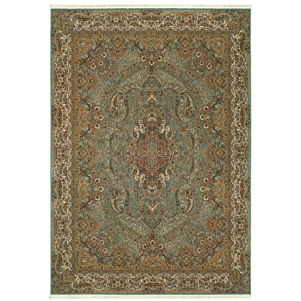 Oriental Weavers Masterpiece 502L2 Multicolor Rectangle Indoor Area Rug - Exquisite Stain Resistant Traditional Rug with Medallion Design-