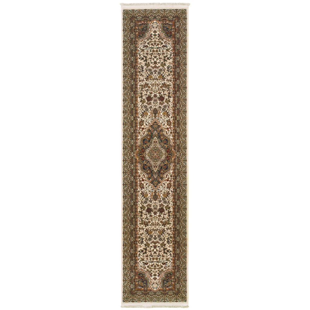 Oriental Weavers Masterpiece 5560W Multicolor Rectangle Indoor Runner - Exquisite Stain Resistant Traditional Rug with Medallion Design-