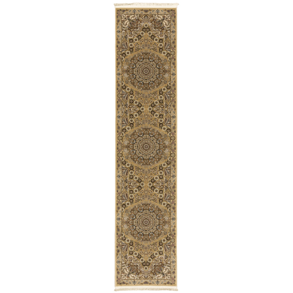 Oriental Weavers Masterpiece 8022J Multicolor Rectangle Indoor Runner - Exquisite Stain Resistant Traditional Rug with Medallion Design-